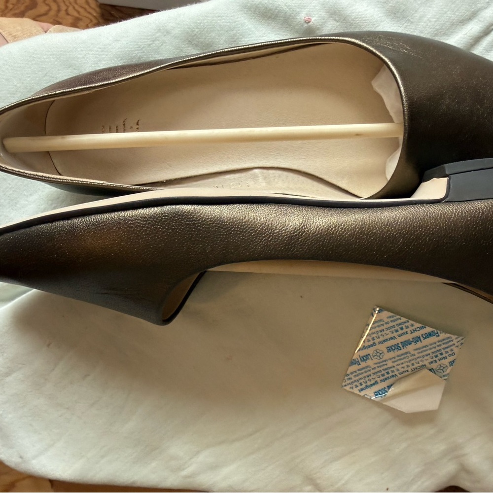 J. Jill Metallic Brown Leather Flats